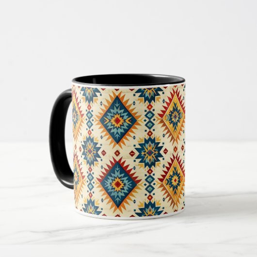 Native American Design-Shades van Blue Rust Sinaas Mok (Voorkant links)