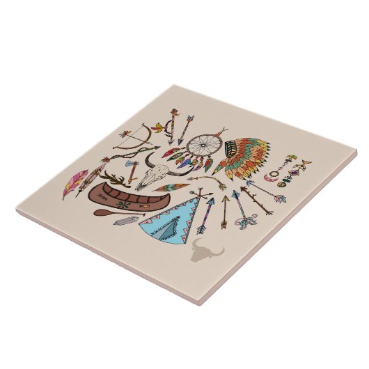 Native American Design Tegeltje (Zijkant)