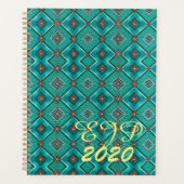 Native American Design, Turquoise/Diamond Pattern Planner (Voorkant)