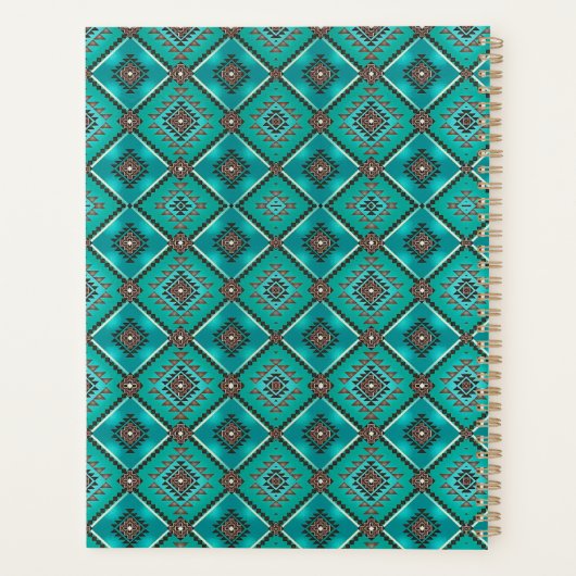 Native American Design, Turquoise/Diamond Pattern Planner (Achterkant)