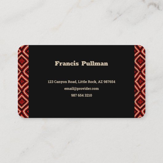 Native American Design Visitekaartje (Achterkant)