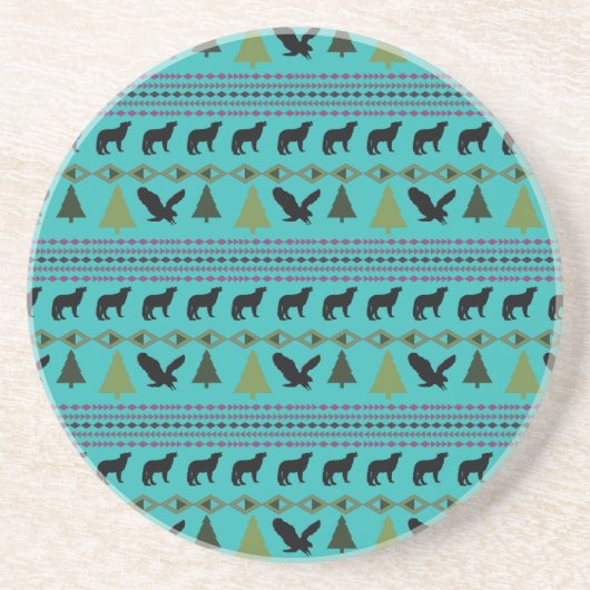 Native American Design Zandsteen Onderzetter (Voorkant)