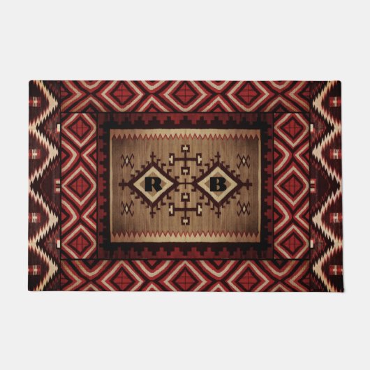 Native American Doormat met je initialen Deurmat (Voorkant)