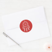 Native American Dream Catcher Red Tribal Ronde Sticker (Envelop)