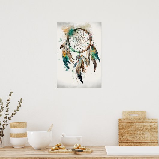 Native American Dreamcatcher Art Print Poster (Keuken)