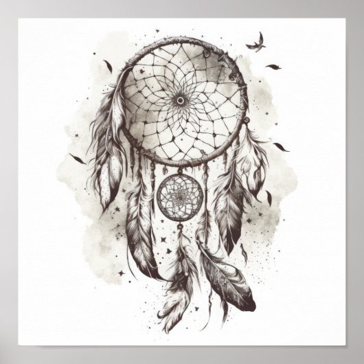 Native American Dreamcatcher Art Print Poster (Voorkant)