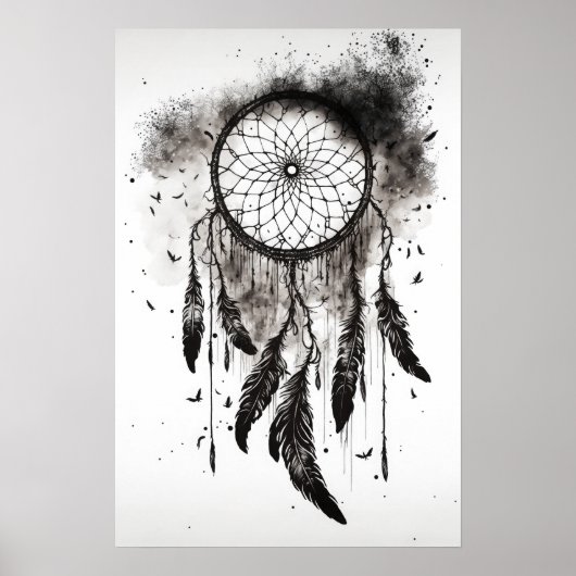 Native American Dreamcatcher Art Print Poster (Voorkant)