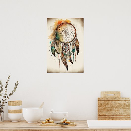 Native American Dreamcatcher Art Print Poster (Keuken)