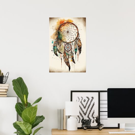 Native American Dreamcatcher Art Print Poster (Thuiskantoor)