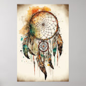 Native American Dreamcatcher Art Print Poster (Voorkant)