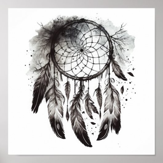 Native American Dreamcatcher Art Print Poster (Voorkant)