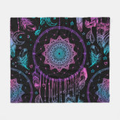 Native American Dreamcatcher maan patroon Fleece Deken (Voorkant (Horizontaal))
