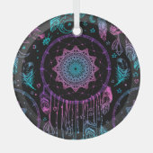 Native American Dreamcatcher maan patroon Glas Ornament (Voorkant)