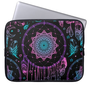 Native American Dreamcatcher maan patroon Laptop Sleeve