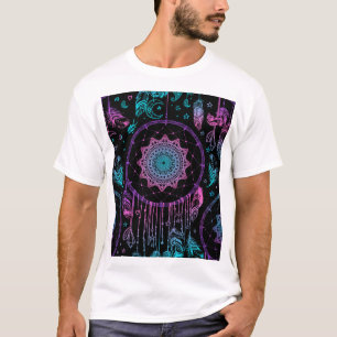 Native American Dreamcatcher maan patroon T-shirt
