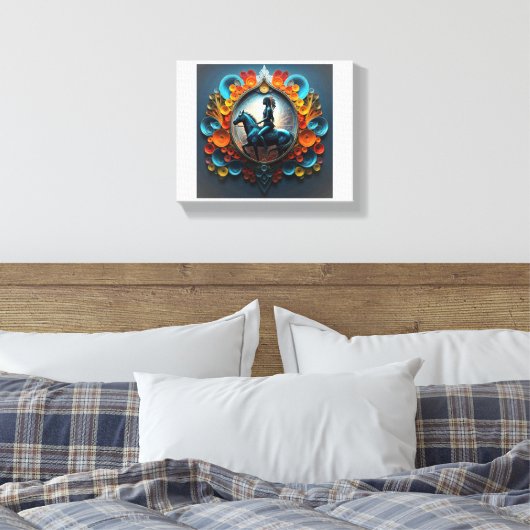 "Native American Dreamscape"Uitgerekt Canvas Print (Insitu (Slaapkamer))