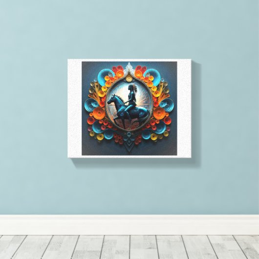 "Native American Dreamscape"Uitgerekt Canvas Print (Insitu (Houten vloer))