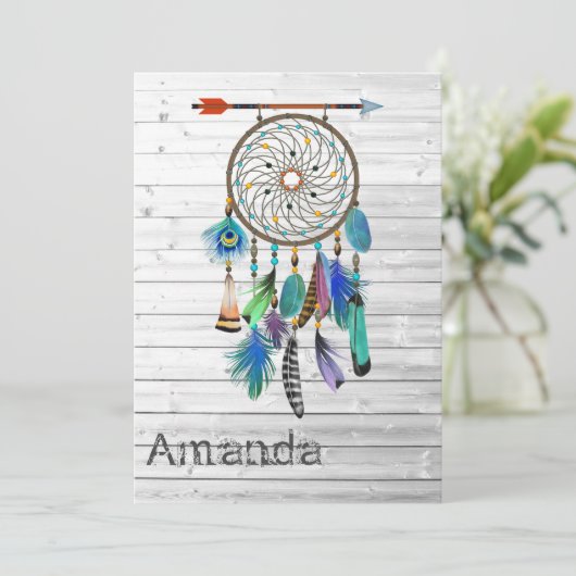 Native American Dreamweaver Birthday Party Kaart (Staand voorkant)