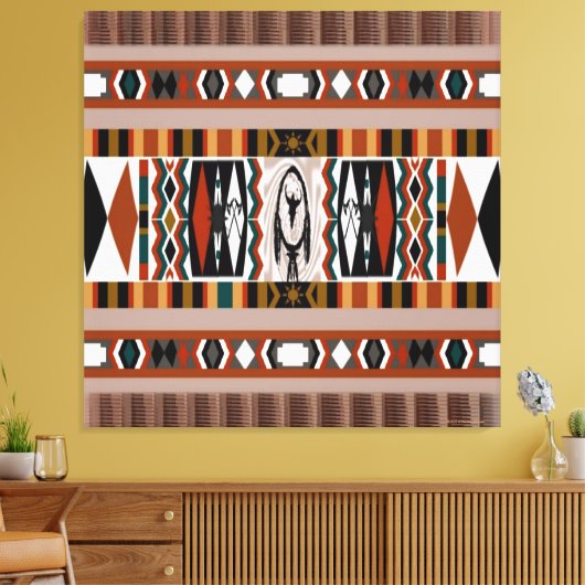 Native American Dreamweaver Canvas Print (Insitu (Woonkamer))
