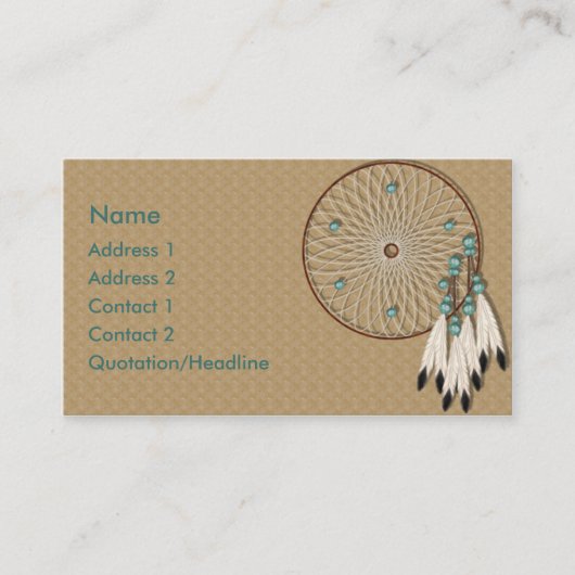 Native American Dreamweaver KRW Custom Visitekaartje (Voorkant)