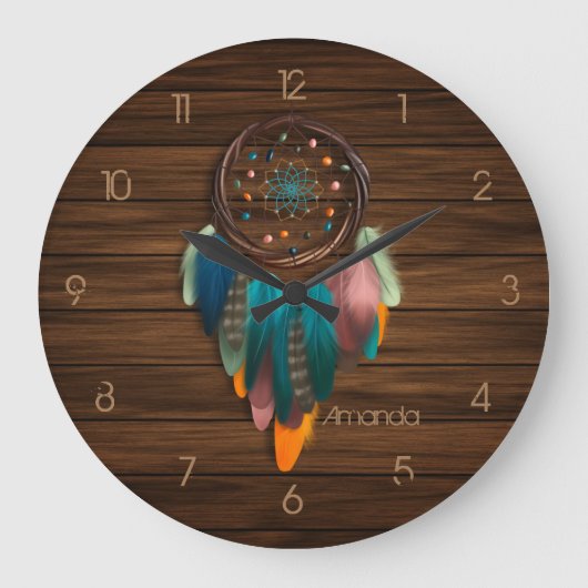 Native American Dreamweaver Large Clock Grote Klok (Voorkant)