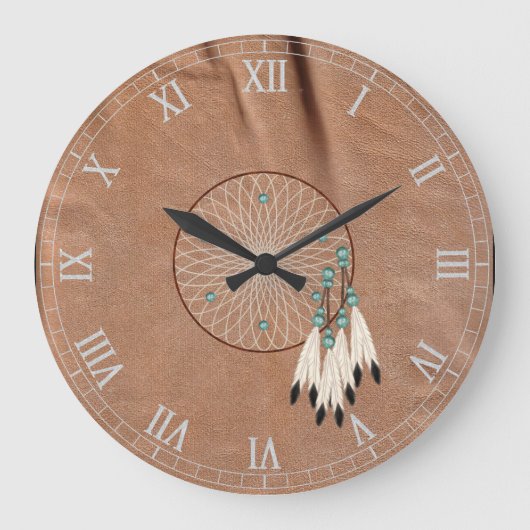 Native American Dreamweaver Wall Clock Grote Klok (Voorkant)