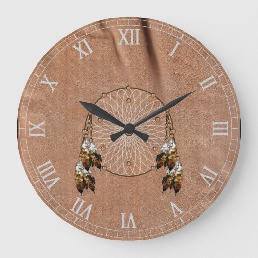 Native American Dreamweaver Wall Clock Grote Klok (Voorkant)