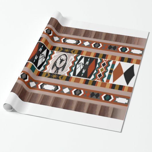 Native American Dreamweaver Wrapping Paper Cadeaupapier (Uitgerold)
