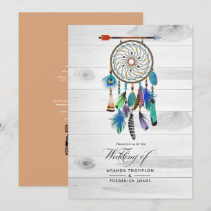 Native American Drocatcher Bohemian Wedding Kaart