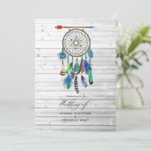 Native American Drocatcher Bohemian Wedding Kaart (Staand voorkant)