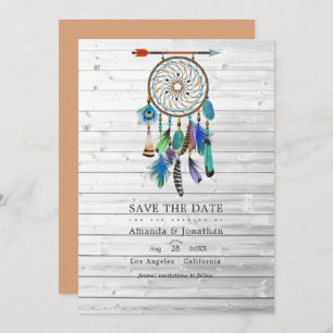 Native American Drocatcher Bohemian Wedding Save The Date