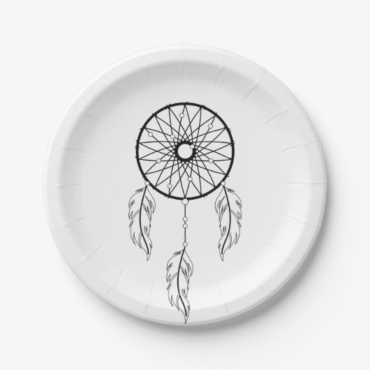Native American Drocatcher Tribal Wedding Boho Papieren Bordje (Voorkant)