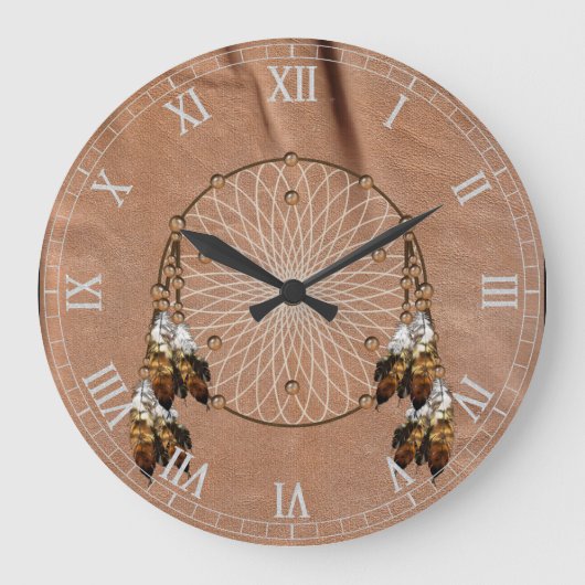 Native American Drocatcher Wall Clock Grote Klok (Voorkant)