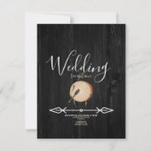 Native American Drum Arrows Black Wedding Kaart (Achterkant)