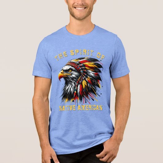 Native American Eagle Chief Tri-Blend Shirt (Voorkant)