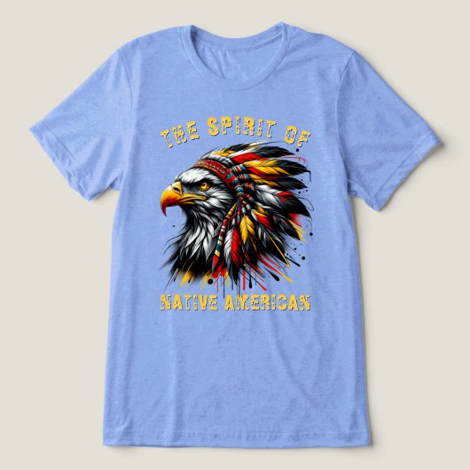 Native American Eagle Chief Tri-Blend Shirt (Design voorkant)