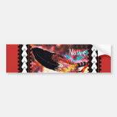 Native American Eagle Feather Kleurrijke Red Auto Bumpersticker (Voorkant)
