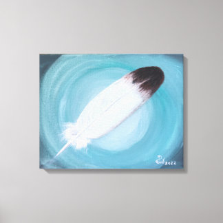 Native American Eagle Feather Turquoise Canvas Pr