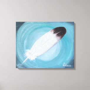 Native American Eagle Feather Turquoise Canvas Pr Afdruk