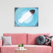 Native American Eagle Feather Turquoise Canvas Pr Afdruk (Insitu (Woonkamer))