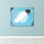 Native American Eagle Feather Turquoise Canvas Pr Afdruk (Insitu (Houten vloer))