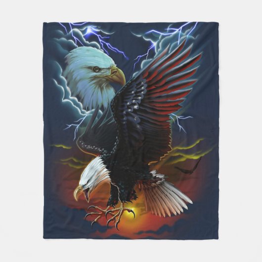 Native American Eagle Painting Fleece Deken (Voorkant)