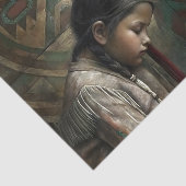 Native American Elder & Child Prayer Decoupage Tissuepapier (Detail)