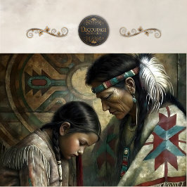 Native American Elder & Child Prayer Decoupage Tissuepapier