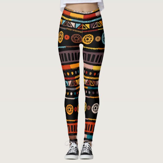 Native American Essence: Etnische Vintages Leggings (Voorkant)