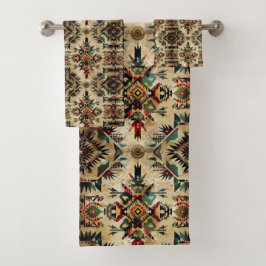 Native American Ethnic Art Tribe Pattern Vintage Bad Handdoek