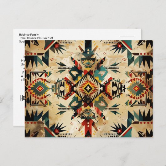 Native American Etnic Art Tribe Pattern  Briefkaart (Voorkant / Achterkant)