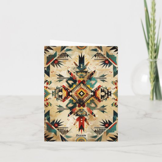Native American Etnic Art Tribe Pattern Kaart (Achterkant)