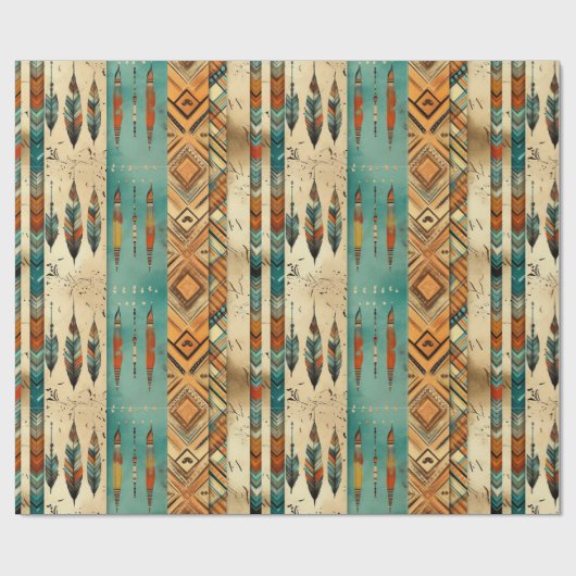 Native American Feather Art Cadeaupapier (Vlak)