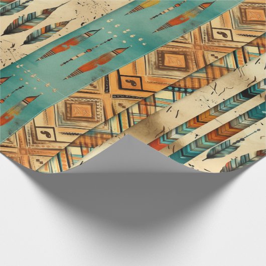 Native American Feather Art Cadeaupapier (Hoek)